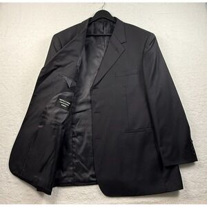 Virtulli Uomo Men's Black 48R Blazer Jacket‎ 100% Wool Pura Lana 120s